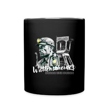 Wattenscheider durch und durch - Tasse einfarbig - Schwarz - Vorne