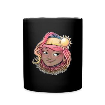 Illustration de fille boho ensoleillée - Mug uni - noir - Devant