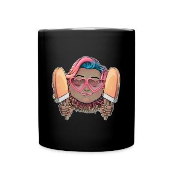 Süße Sahne Liebe Illustration - Tasse einfarbig - Schwarz - Vorne