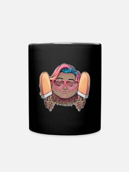 Sweet Cream Love Illustration - Full Colour Mug - black