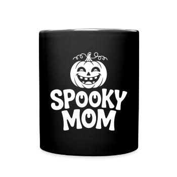Spooky Mom Mom's Halloween Shirt Laughing Pumpkin - Full Colour Mug - black - Front