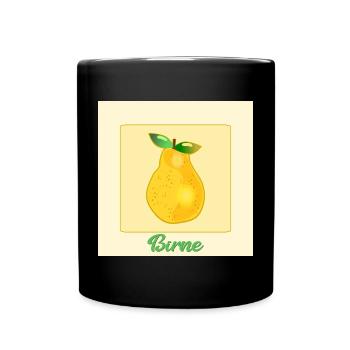 Birnenerntezeit Obst Birne - Tasse einfarbig - Schwarz - Vorne