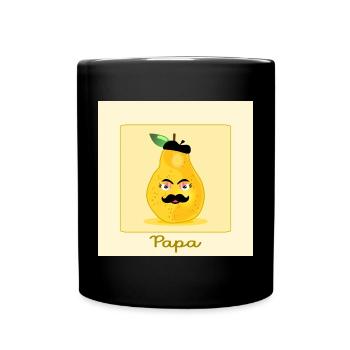 French dad - dad with mustache beard - Full Colour Mug - black - Front