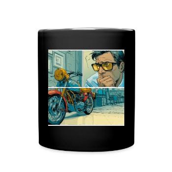 Born to Ride – Forced to Zoom - Tasse einfarbig - Schwarz - Vorne