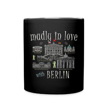 Berlin, Dessin À La Main - Mug uni - noir - Devant