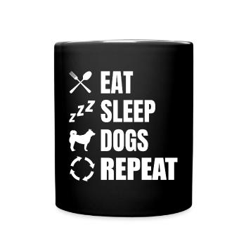 Eat Sleep Dogs Repeat - Full Colour Mug - black - Front