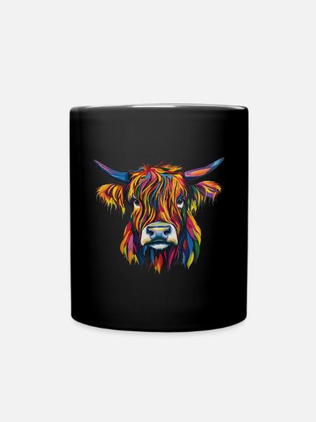 Kuh Highland Cow - Tasse einfarbig - Schwarz