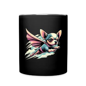 Super chien Chihuahua héros Cape Chi Chis cadeau - Mug uni - noir - Devant