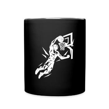 Basketball Slam Dunk Throw Player Dunking Gift - Full Colour Mug - black - Front
