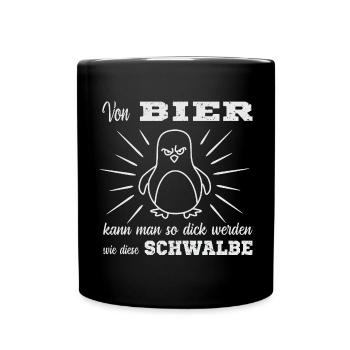 Bier Spruch - Tasse einfarbig - Schwarz - Vorne
