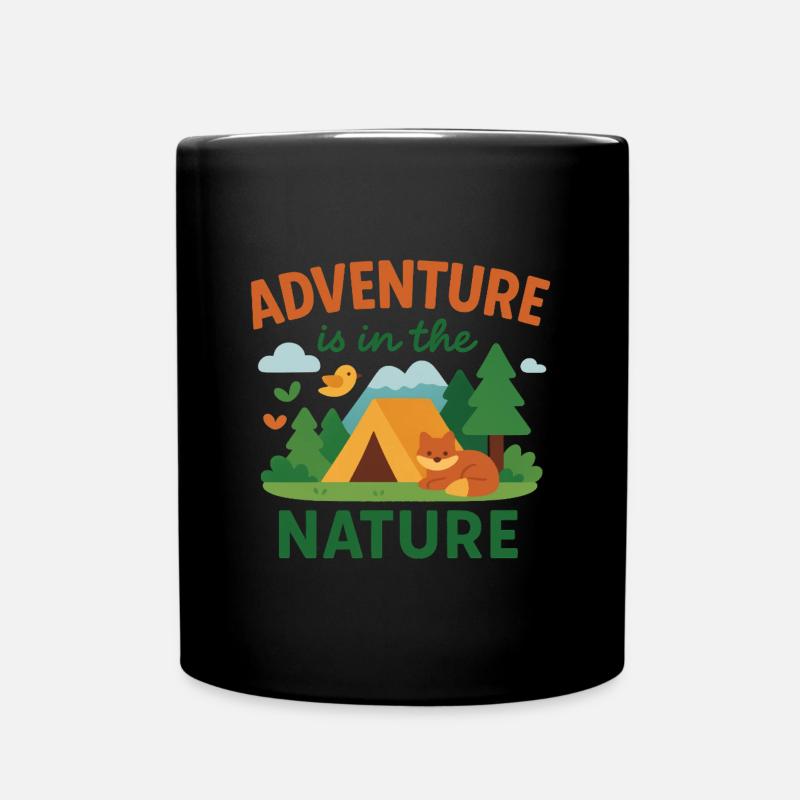 Adventure is in the nature - Full Colour Mug - black