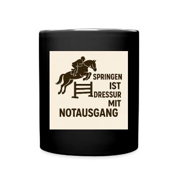 Ausbruchssprung Reiterwitz - Tasse einfarbig - Schwarz - Vorne