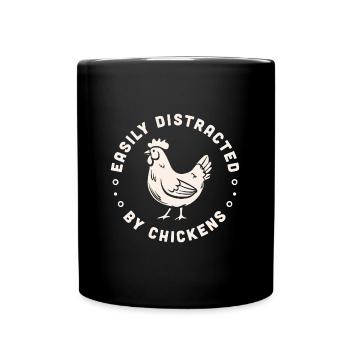 Poule poulet humour animaux de la ferme drôle - Mug uni - noir - Devant