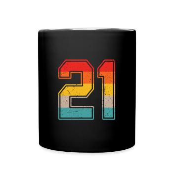 21 Years Retro Jersey Number 21 T-shirt Number 21 - Full Colour Mug - black - Front