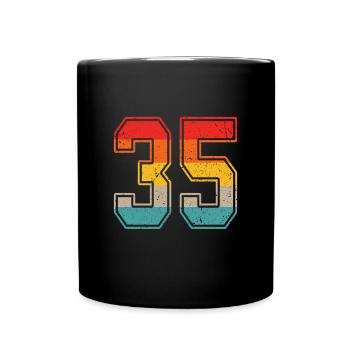 35 Jahre Retro Trikot Nummer 35 T-shirt Nummer 35 - Tasse einfarbig - Schwarz - Vorne