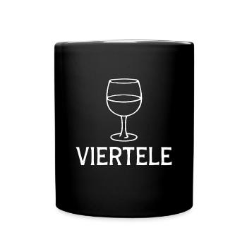 Viertele Typisch Schwäbisch - Tasse einfarbig - Schwarz - Vorne