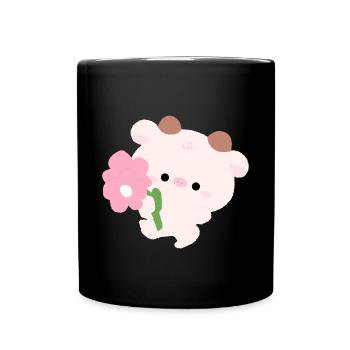 Vache romantique - Mug uni - noir - Devant