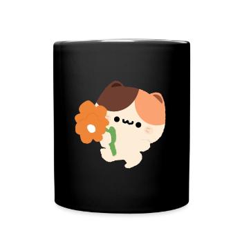 Romantic Tortie Cat - Full Colour Mug - black - Front