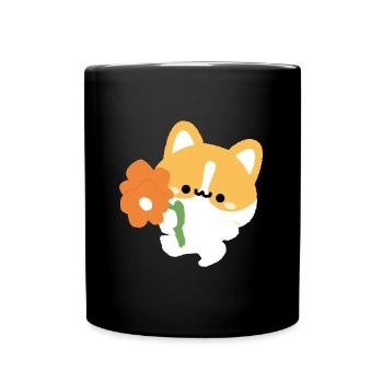 Corgi romantique - Mug uni - noir - Devant