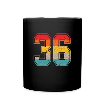 36 Jahre Retro Trikot Nummer 36 T-shirt Nummer 36 - Tasse einfarbig - Schwarz - Vorne