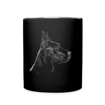 Dogge - Tasse einfarbig - Schwarz - Vorne