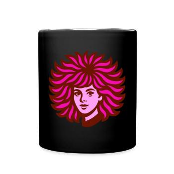 Great Hair pink - Full Colour Mug - black - Front