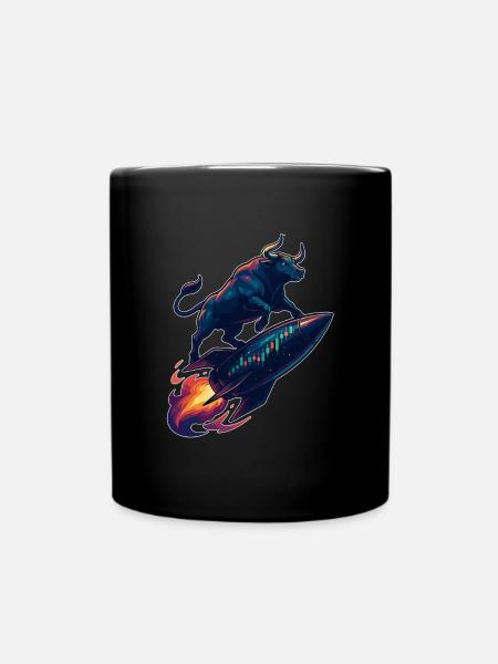 Stock Bull Bull Chart Profit Rocket Gift - Mug uni - noir