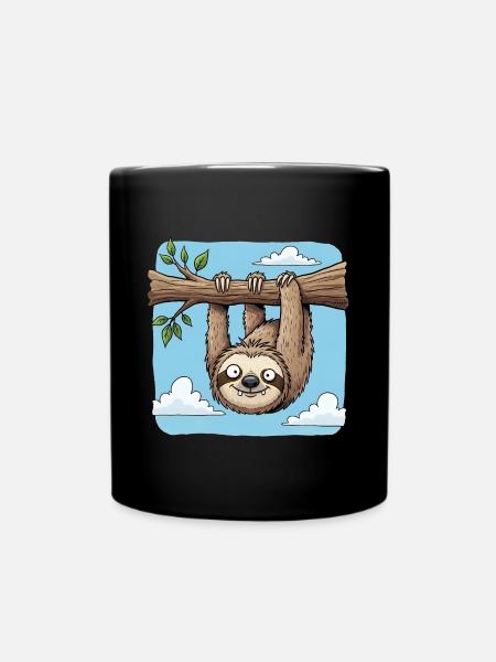 Faultier - Tasse einfarbig - Schwarz