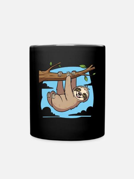 Faultier - Tasse einfarbig - Schwarz