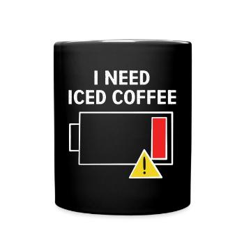 Kaffee Eiskaffee Koffein Espresso Barista Geschenk - Tasse einfarbig - Schwarz - Vorne