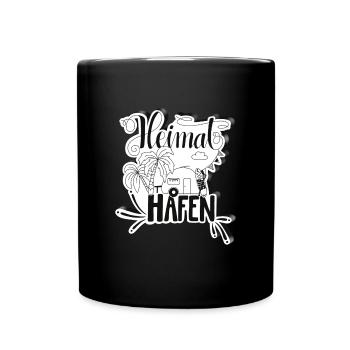 Camping Heimathafen - Tasse einfarbig - Schwarz - Vorne