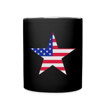 Étoile américain - Mug uni - noir - Devant