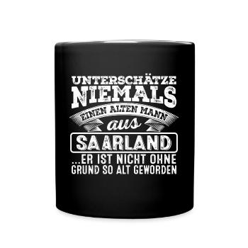 Der alte Mann aus SAARLAND - Tasse einfarbig - Schwarz - Vorne