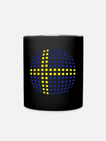 Sweden flag (Dotted) - Mug uni - noir