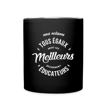 Les meilleurs deviennent educateurs - Mug uni - noir - Devant
