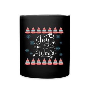 Joy to the World Christmas Quote Ugly Xmas Design - Tasse einfarbig - Schwarz - Vorne