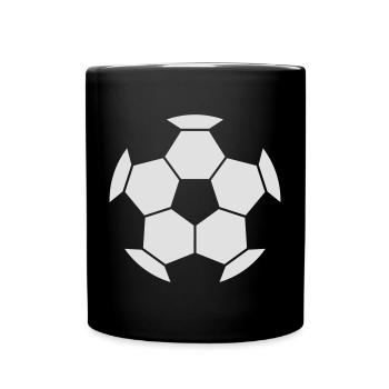 Fussball Ball Team Fan Ballsport Meisterschaft - Tasse einfarbig - Schwarz - Vorne