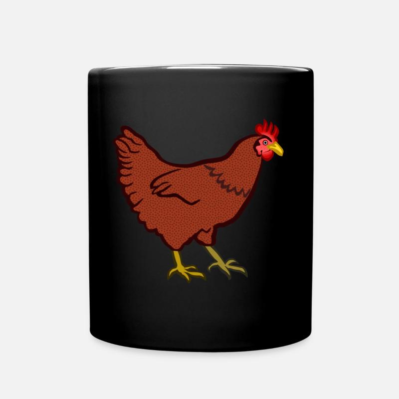Ein Huhn - Tasse einfarbig - Schwarz
