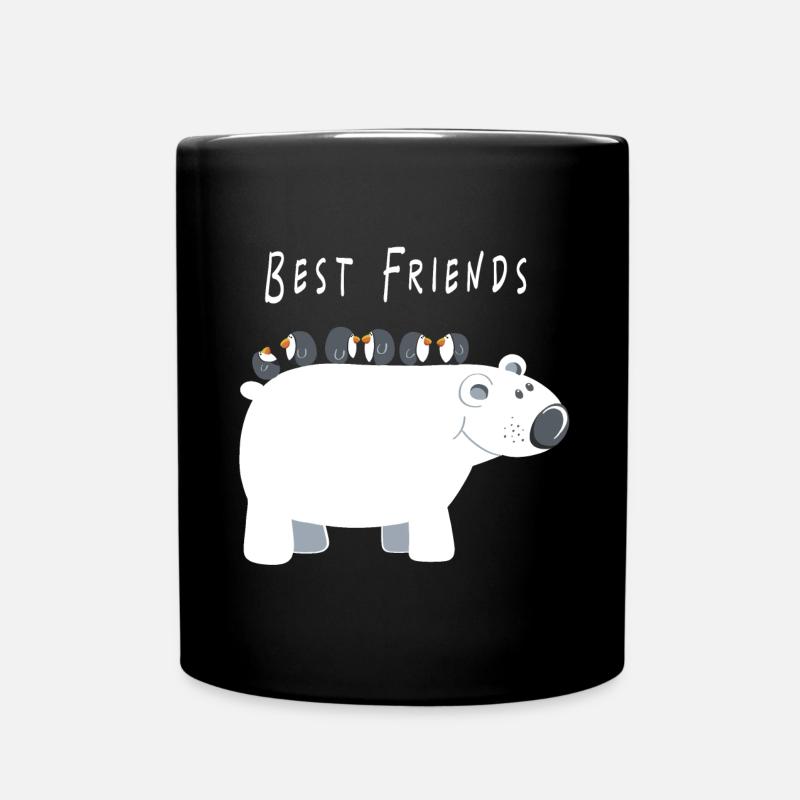 Meilleurs amis ours polaire avec des pingouins - amis - Mug uni - noir