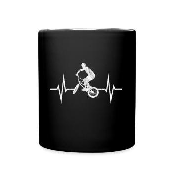 BMX Bike Biker Bike Heartbeat Heart Gift - Full Colour Mug - black - Front