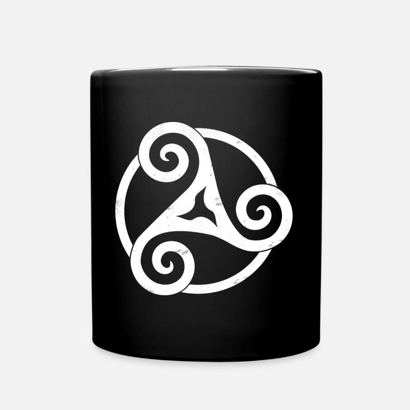 Triskele perforé spirale celtique blanche - Mug uni - noir