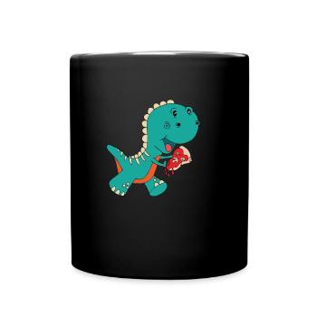 Dino pizza - Full Colour Mug - black - Front