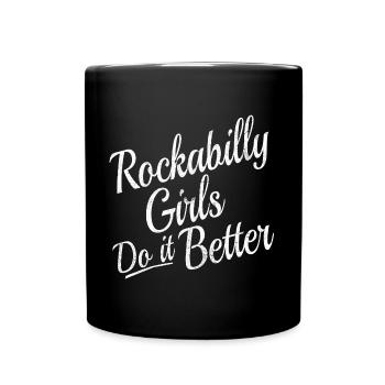 Rockabilly Frauen Maedchen Vintage - Tasse einfarbig - Schwarz - Vorne