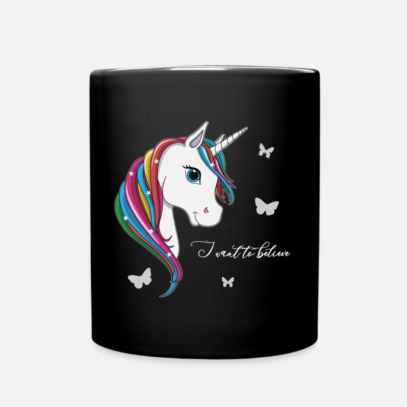 lorey.w "Licorne - Je veux croire" - Mug uni - noir