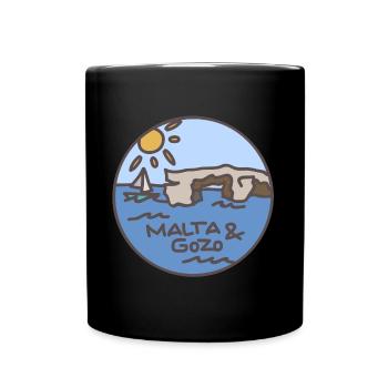 Malta / Gozo Illustration - Tasse einfarbig - Schwarz - Vorne