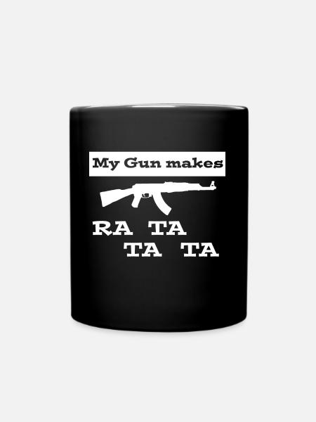 Waffe - Tasse einfarbig - Schwarz