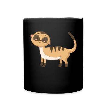 Chat de mer suricate - Mug uni - noir - Devant