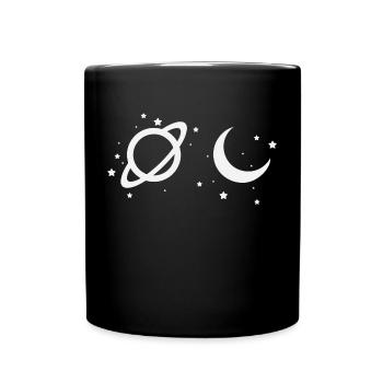 Sleep with moon and stars - Full Colour Mug - black - Front