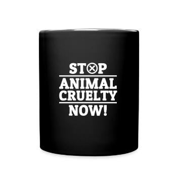 Cruauté envers les animaux arrêter les droits des animaux bien-être des animaux vegan - Mug uni - noir - Devant