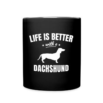 Dachshund - Tasse einfarbig - Schwarz - Vorne